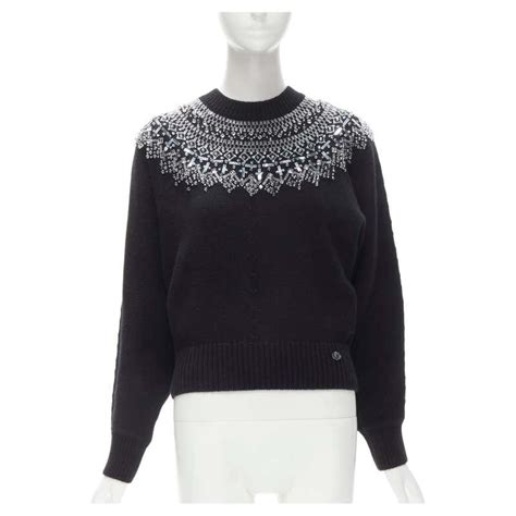 chanel embellished trim|chanel cashmere sweater.